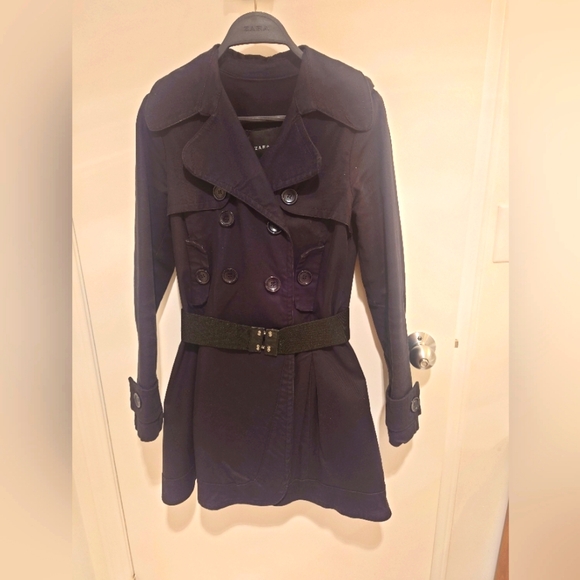 Zara Black Trench Coat - Picture 1 of 4